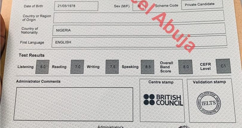 sample of the ielts past results of bivent students