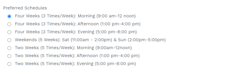 a screenshot of Bivent's IELTS training schedule in abuja